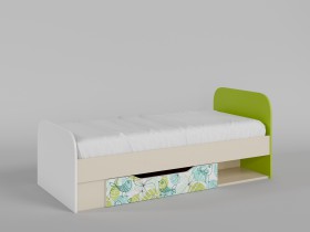 Кровать Твит 1650х750 (Белый/Зеленый/корпус Клен) в Саргатском - sargatskoe.katalogmebeli.com | фото 1