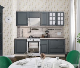 Кухня Регина 24 2,4 м (Серый матовый/Белый) в Саргатском - sargatskoe.katalogmebeli.com | фото 1