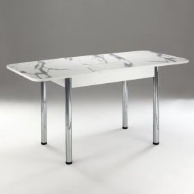 Кухонный стол 1100*700/400 ф 2 Пластик, мрамор белый в Саргатском - sargatskoe.katalogmebeli.com | фото 2