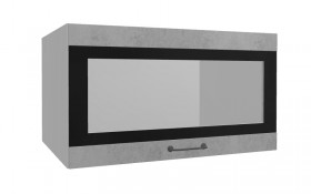 Лофт ВПГСФ 800 шкаф верхний горизонтальный со стеклом высокий с фотопечатью (Бетон светлый/корпус Серый) в Саргатском - sargatskoe.katalogmebeli.com | фото