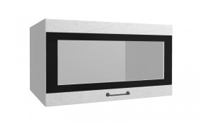 Лофт ВПГСФ 800 шкаф верхний горизонтальный со стеклом высокий с фотопечатью (Штукатурка белая/корпус Серый) в Саргатском - sargatskoe.katalogmebeli.com | фото