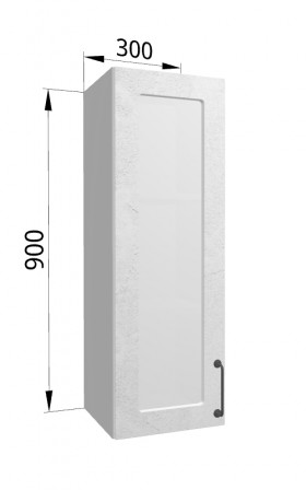 Лофт ВПС 300 шкаф верхний со стеклом высокий (Штукатурка белая/корпус Серый) в Саргатском - sargatskoe.katalogmebeli.com | фото