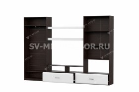 Мебель для гостиной МГС 7 Исполнение 1 Дуб Венге/Белый глянец в Саргатском - sargatskoe.katalogmebeli.com | фото