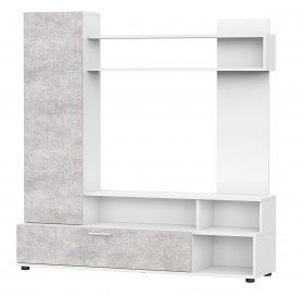 Мебель для гостиной "МГС 9" Белый / Цемент светлый в Саргатском - sargatskoe.katalogmebeli.com | фото