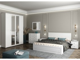 Модульная спальня Барселона (Белый/Белый глянец) в Саргатском - sargatskoe.katalogmebeli.com | фото 1
