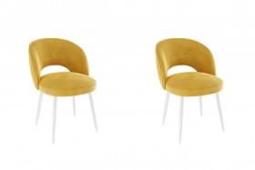 Набор стульев Моли 2 шт (жёлтый велюр/белый) в Саргатском - sargatskoe.katalogmebeli.com | фото