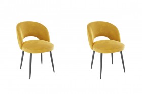 Набор стульев Моли 2 шт (жёлтый велюр/черный) в Саргатском - sargatskoe.katalogmebeli.com | фото 1