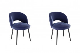 Набор стульев Моли 2 шт (синий велюр/черный) в Саргатском - sargatskoe.katalogmebeli.com | фото