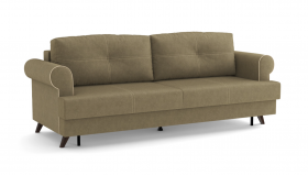 Оливер / диван - кровать 3-х местн. (еврокнижка) (велюр велутто коричневый 23 в Саргатском - sargatskoe.katalogmebeli.com | фото