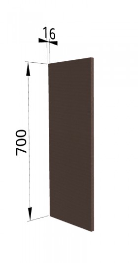 Панель торцевая П Квадро (для шкафа верхнего) Шоколад кожа в Саргатском - sargatskoe.katalogmebeli.com | фото