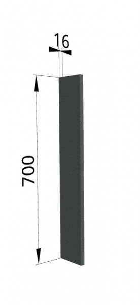 Панель торцевая ПТ 400 Квадро (для шкафа торцевого верхнего) Железо в Саргатском - sargatskoe.katalogmebeli.com | фото