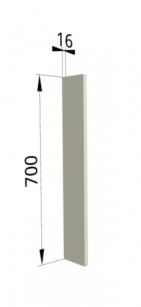 Панель торцевая ПТ 400 Квадро (для шкафа торцевого верхнего) Ваниль кожа в Саргатском - sargatskoe.katalogmebeli.com | фото