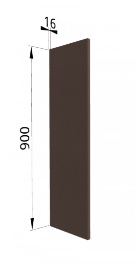 Панель торцевая ВП Квадро (для шкафа верхнего высокого) Шоколад кожа в Саргатском - sargatskoe.katalogmebeli.com | фото