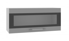 Ройс ПГСФ 800 Шкаф верхний горизонтальный со стеклом с фотопечатью (Гранит Оникс/корпус Серый) в Саргатском - sargatskoe.katalogmebeli.com | фото