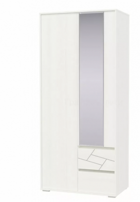 Шкаф 2-х дверный с ящиками Аделина 1000 Рамух белый в Саргатском - sargatskoe.katalogmebeli.com | фото