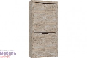 Шкаф 2-х створчатый комбинированный Хилтон (Дуб юкон/Гранж) в Саргатском - sargatskoe.katalogmebeli.com | фото 1