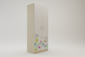 Шкаф 2-х створчатый с ящиками Флёр (Белый/корпус Клен) в Саргатском - sargatskoe.katalogmebeli.com | фото