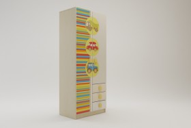 Шкаф 2-х створчатый с ящиками Клаксон (Бежевый/корпус Клен) в Саргатском - sargatskoe.katalogmebeli.com | фото