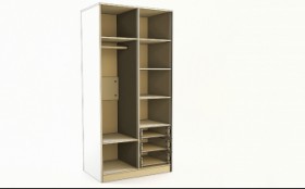 Шкаф 2-х створчатый с ящиками Клаксон (Бежевый/корпус Клен) в Саргатском - sargatskoe.katalogmebeli.com | фото 2
