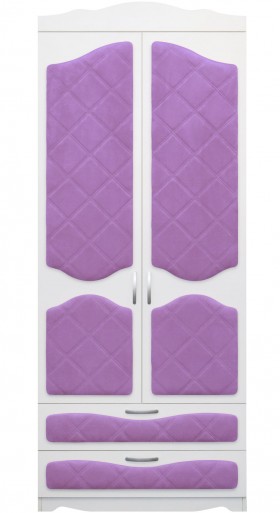 Шкаф 2-х створчатый с ящиками серии Иллюзия 67 Светло-фиолетовый в Саргатском - sargatskoe.katalogmebeli.com | фото