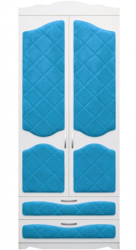 Шкаф 2-х створчатый с ящиками серии Иллюзия 84 Ярко-голубой в Саргатском - sargatskoe.katalogmebeli.com | фото
