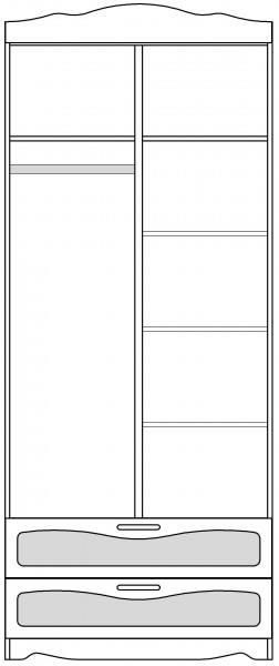 Шкаф 2-х створчатый с ящиками серии Иллюзия 99 Серый в Саргатском - sargatskoe.katalogmebeli.com | фото 4