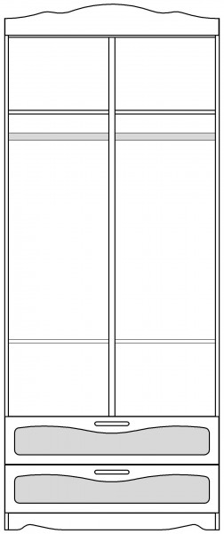 Шкаф 2-х створчатый с ящиками серии Иллюзия 99 Серый в Саргатском - sargatskoe.katalogmebeli.com | фото 5