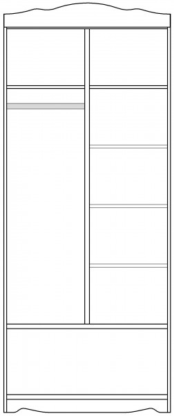 Шкаф 2-х створчатый серии Иллюзия 71 Бордовый в Саргатском - sargatskoe.katalogmebeli.com | фото 4