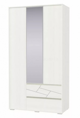Шкаф 3-х дверный с ящиками Аделина 1200 Рамух белый в Саргатском - sargatskoe.katalogmebeli.com | фото