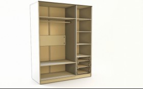 Шкаф 3-х створчатый с ящиками Эппл (Зеленый/Белый/корпус Клен) в Саргатском - sargatskoe.katalogmebeli.com | фото 4