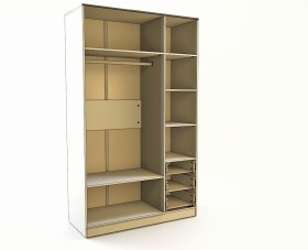 Шкаф 3-х створчатый с ящиками Эппл (Зеленый/Белый/корпус Клен) в Саргатском - sargatskoe.katalogmebeli.com | фото 3