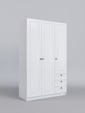 Шкаф 3-х створчатый с ящиками Классика (Белый/корпус Выбеленное дерево) в Саргатском - sargatskoe.katalogmebeli.com | фото 1