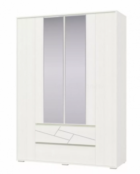 Шкаф 4-х дверный с ящиками Аделина 1600 Рамух белый в Саргатском - sargatskoe.katalogmebeli.com | фото 1