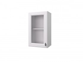 Шкаф 40 с витриной Ева (Белый Софт/Белый) в Саргатском - sargatskoe.katalogmebeli.com | фото