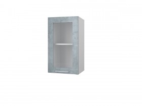 Шкаф 40 с витриной Лофт (Камень Оленна/Белый) в Саргатском - sargatskoe.katalogmebeli.com | фото