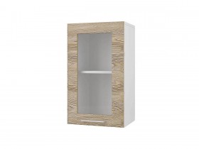 Шкаф 40 с витриной Полонез (Сосна Бран/Белый) в Саргатском - sargatskoe.katalogmebeli.com | фото