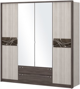 Шкаф четырехстворчатый с зеркалом Шк69.1 Николь в Саргатском - sargatskoe.katalogmebeli.com | фото 1