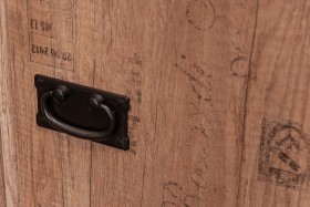 Шкаф для белья «Пилигрим» (Дуб Каньон светлый, Фон серый) в Саргатском - sargatskoe.katalogmebeli.com | фото 4