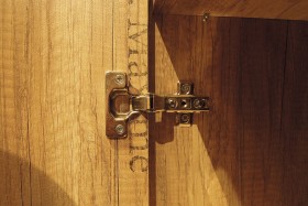 Шкаф для белья «Пилигрим» (Дуб Каньон светлый, Фон серый) в Саргатском - sargatskoe.katalogmebeli.com | фото 6