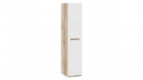 Шкаф для белья с 1-ой дверью «Фьюжн» Дуб Делано/Белый глянец в Саргатском - sargatskoe.katalogmebeli.com | фото
