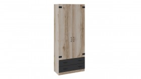 Шкаф для одежды комбинированный «Окланд» (Фон Черный/Дуб Делано) в Саргатском - sargatskoe.katalogmebeli.com | фото