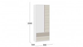 Шкаф для одежды комбинированный «Сканди» Дуб Гарден/Белый/Глиняный серый в Саргатском - sargatskoe.katalogmebeli.com | фото 4