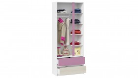 Шкаф для одежды комбинированный «Сканди» Дуб Гарден/Белый/Лиловый в Саргатском - sargatskoe.katalogmebeli.com | фото 4