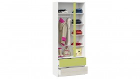 Шкаф для одежды комбинированный «Сканди» Дуб Гарден/Белый/Зеленый в Саргатском - sargatskoe.katalogmebeli.com | фото 4