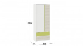 Шкаф для одежды комбинированный «Сканди» Дуб Гарден/Белый/Зеленый в Саргатском - sargatskoe.katalogmebeli.com | фото 5