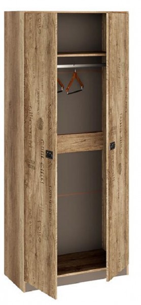 Шкаф для одежды «Пилигрим» (Дуб Каньон светлый, Фон серый) в Саргатском - sargatskoe.katalogmebeli.com | фото 2