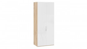 Шкаф для одежды с 2 глухими дверями «Эмбер» Яблоня Беллуно/Белый глянец в Саргатском - sargatskoe.katalogmebeli.com | фото