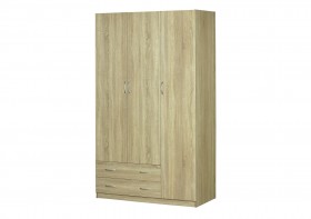 Шкаф для платья и белья 3-х дверный без зеркала Дуб Сонома в Саргатском - sargatskoe.katalogmebeli.com | фото