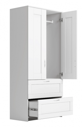 Шкаф двухдверный Сириус с 2 ящиками белый в Саргатском - sargatskoe.katalogmebeli.com | фото 2