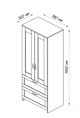 Шкаф двухдверный Сириус с 2 ящиками белый в Саргатском - sargatskoe.katalogmebeli.com | фото 3